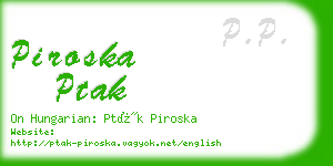 piroska ptak business card